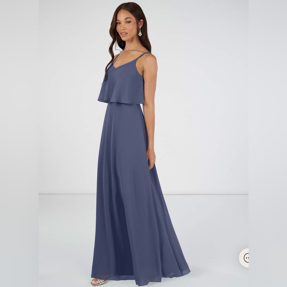 Azazie Desiree Bridesmaid Dress Stormy size 6